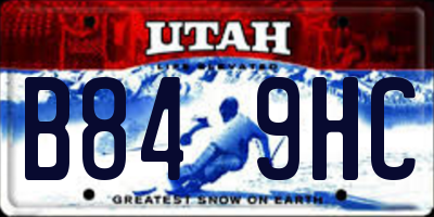 UT license plate B849HC