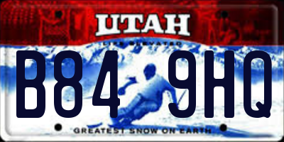 UT license plate B849HQ