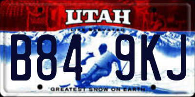 UT license plate B849KJ