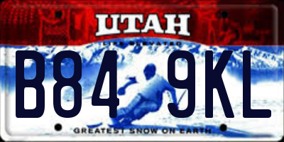 UT license plate B849KL