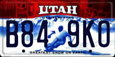 UT license plate B849KO
