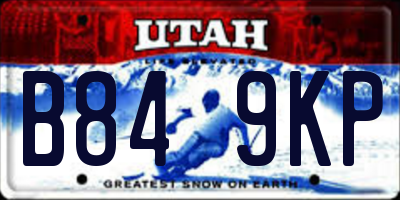 UT license plate B849KP