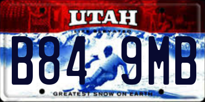 UT license plate B849MB