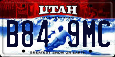 UT license plate B849MC