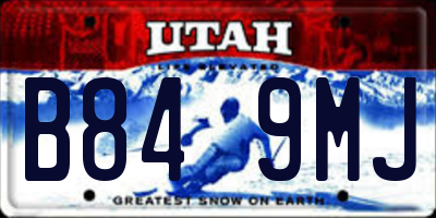 UT license plate B849MJ