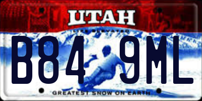 UT license plate B849ML