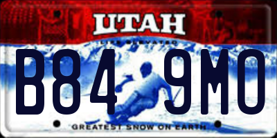UT license plate B849MO
