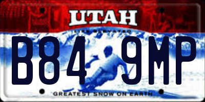 UT license plate B849MP