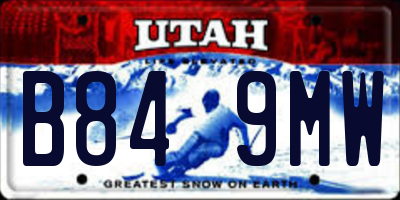 UT license plate B849MW