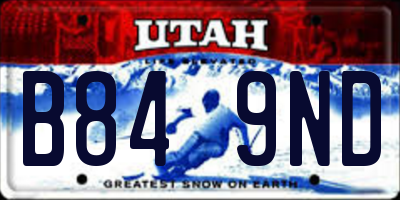 UT license plate B849ND
