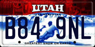 UT license plate B849NL
