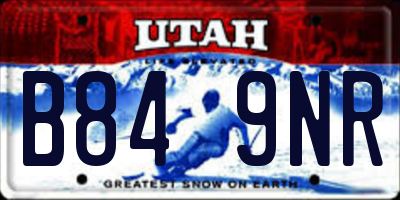 UT license plate B849NR