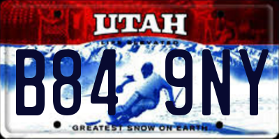 UT license plate B849NY