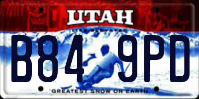 UT license plate B849PD