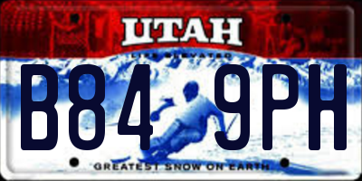 UT license plate B849PH