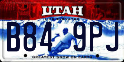 UT license plate B849PJ