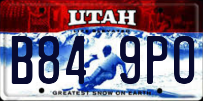 UT license plate B849PO