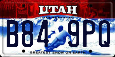 UT license plate B849PQ