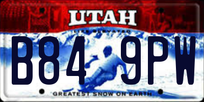 UT license plate B849PW