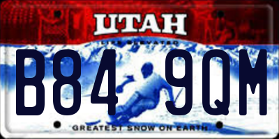 UT license plate B849QM