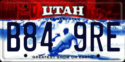 UT license plate B849RE