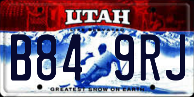 UT license plate B849RJ