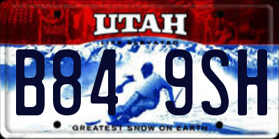 UT license plate B849SH