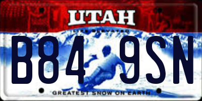 UT license plate B849SN