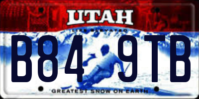 UT license plate B849TB