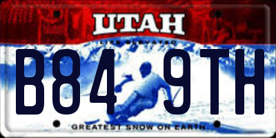 UT license plate B849TH