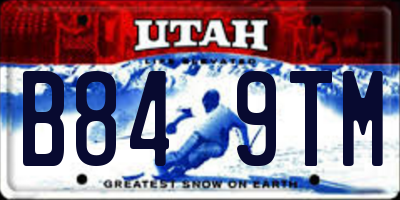 UT license plate B849TM