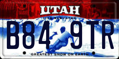 UT license plate B849TR