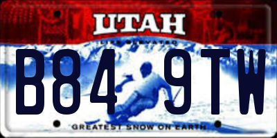 UT license plate B849TW