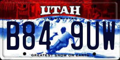 UT license plate B849UW