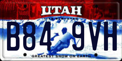 UT license plate B849VH