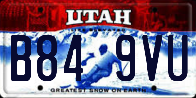 UT license plate B849VU