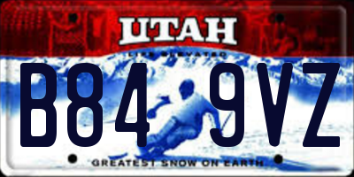 UT license plate B849VZ