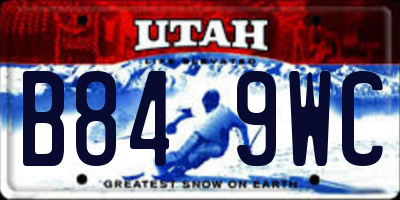 UT license plate B849WC