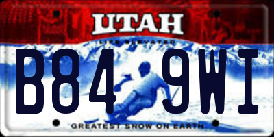 UT license plate B849WI