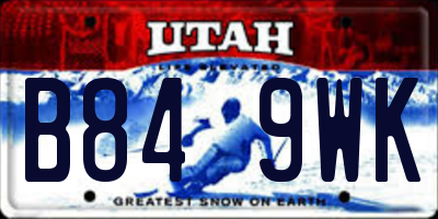 UT license plate B849WK