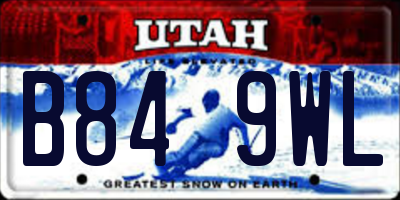 UT license plate B849WL