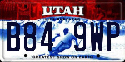 UT license plate B849WP