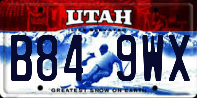 UT license plate B849WX