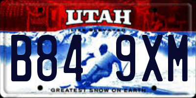 UT license plate B849XM