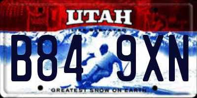 UT license plate B849XN