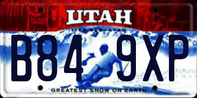 UT license plate B849XP
