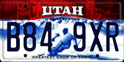 UT license plate B849XR