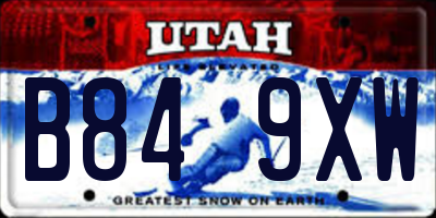 UT license plate B849XW