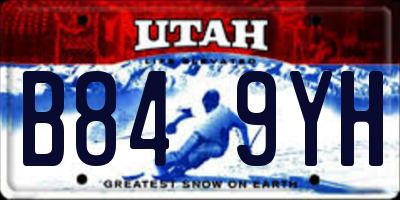 UT license plate B849YH