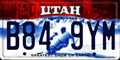 UT license plate B849YM